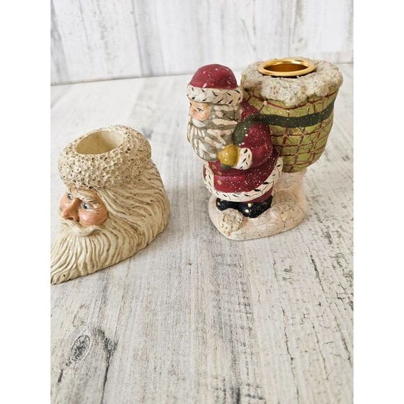 Kurt Adler Santa candle holder mini vintage Xmas decor - Picture 2 of 10
